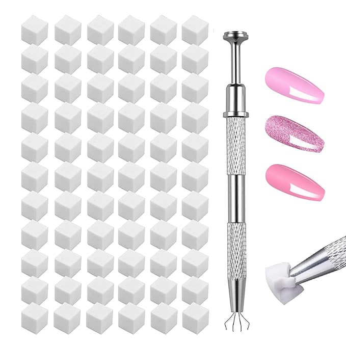 Soft Nail Sponges（250PCS）, Reusable Nail sponges,Nail DIY sponges, Nail Art sponges, 1PCS Grabbing Pen and Nail Brush Professional Accessories Manicure Salon Supplies