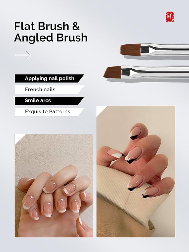 MelodySusie Nail Art Brushes Set,6pcs Professional Pen,Nail Art Tools Kit with Painting Dotting Line Pen for Gel Polish Nail Design Nail Carving French Nails for Home DIY Salon Use