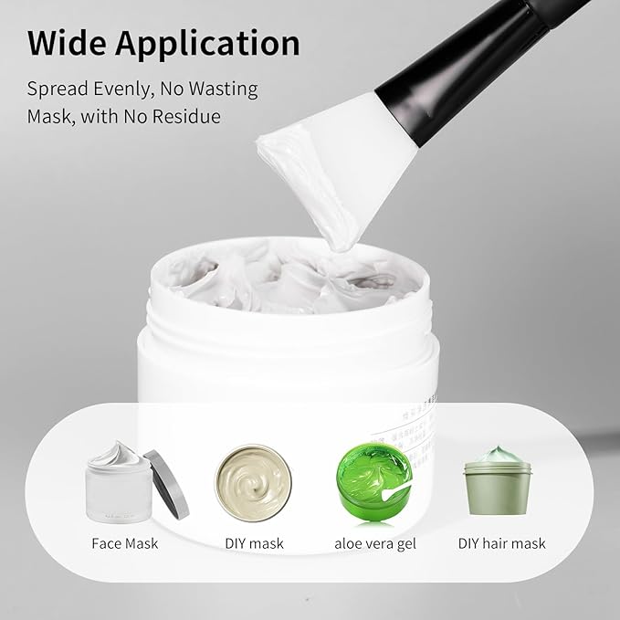 MSQ Silicone Face Mask Brush, Soft Facial Cleansing Scrubber, Facial Mask Brush for Mud, Clay, Charcoal Mixed Mask, DIY, Skincare Applicator Tools (Black 1PC)