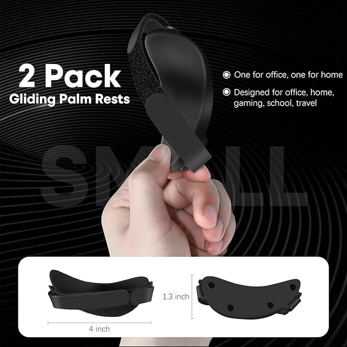 JIKIOU Advanced Ergonomic Right-Handed Gaming Wrist Rest for Mouse - Superior Support for Serious Gamers - Anti-Fatigue, Smooth Glide 2 Pack Right