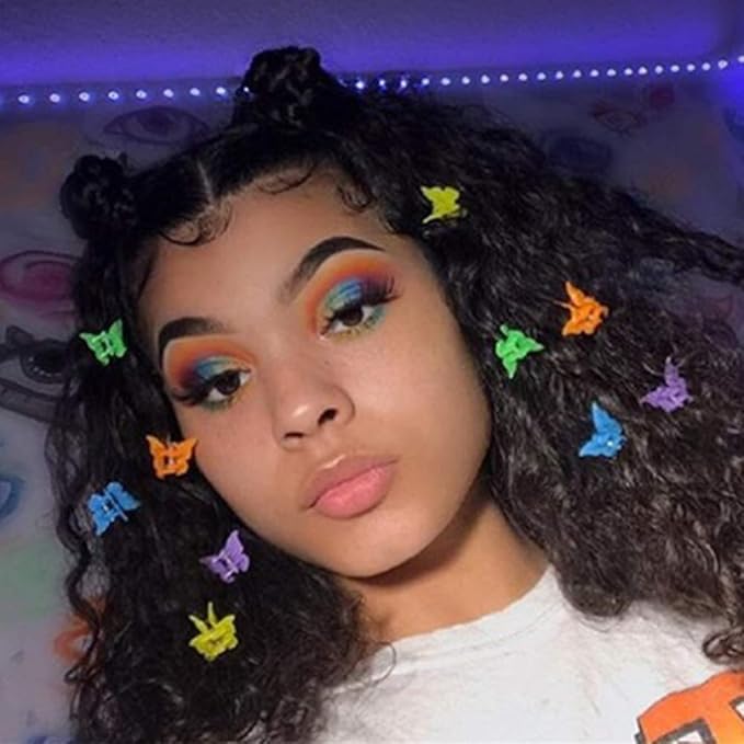 50 Pack Butterfly Hair Clips Pastel Mini Cute Accessories For 90S Girls Women, Matte Colors Assorted Color, Beautiful And Random Colour