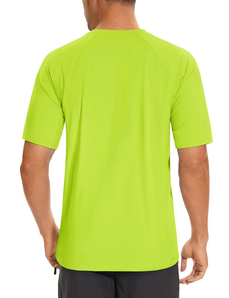 KEFITEVD Sun Shirts for Men Short Sleeve UPF 50+ Swim Shirt Quick Dry Rash Guard T-Shirts Lightweight Workout Cycling Beach Fishing Hiking T-Shirt Green