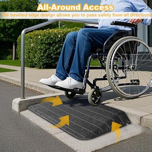 3.5" High Wheelchair Ramp Rubber Threshold Ramps for Wheelchairs for Home, 5500 lbs Weight Capacity, Non-Slip Surface for Wheelchair,Strollers,Scooters Home Doorways Use