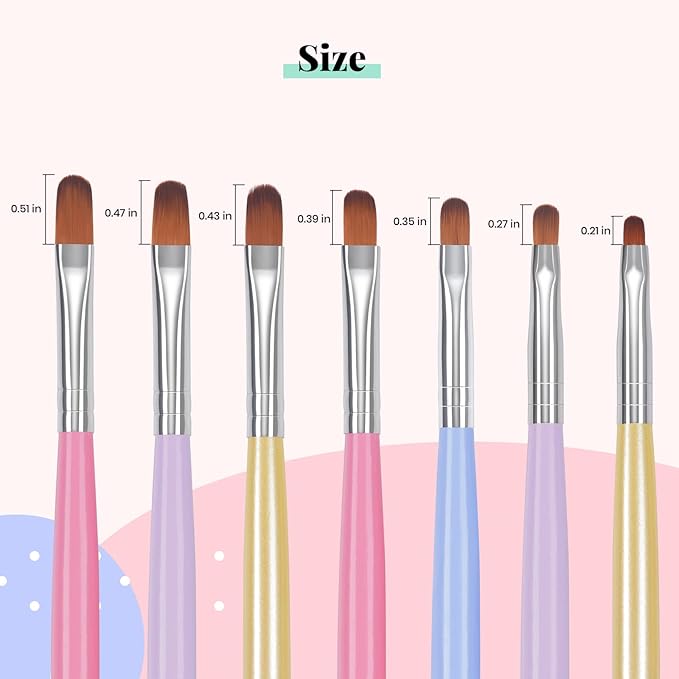 Beetles Gel Nail Brush, 7Pcs Nail Art Brushes, Nail Art Tips Nail Brushes for Nail Art Nail Painting Brush Pen Set for Home and Salon Use Decoration