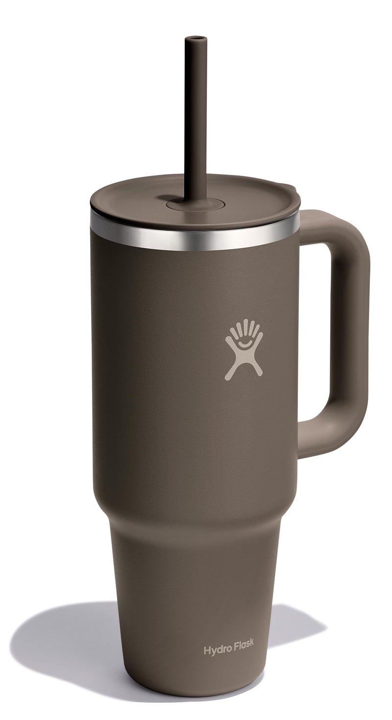 Hydro Flask Travel Tumbler with Handle, Lid and Straw - Insulated Stainless Steel in 40 OzSandpiper