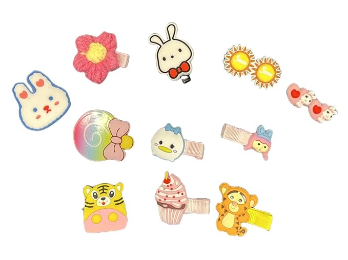 Hairpin Candy-colored kid's hair accessories, flower and fruit, rainbow hairpin set, girl cartoon animal cute hairpin,Package include 56pcs Hair Clips