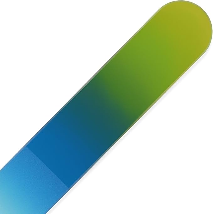 Mont Bleu Rainbow Crystal Nail File in Black Pouch - Czech Tempered Glass - Handmade in Bohemia (Czech Republic)