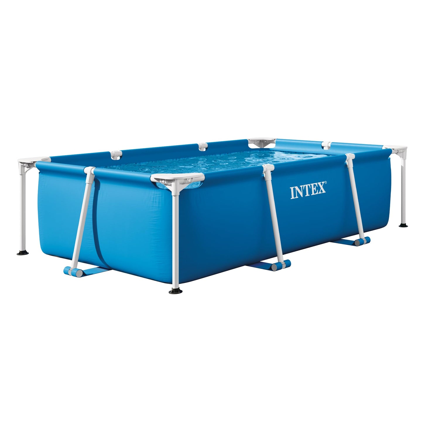 INTEX Rectangular Frame 7 ft 2 in x 4 ft 11 in x 23 in Above Ground Pool, Swimming Pool with Steel Frame, Pump Not Included