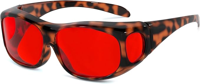 Eyekepper Red Lens Blue Light Glasses Men,Fitover Blue Light Blocking Glasses Women, Red Light Glasses Eye Protection - Tortoise