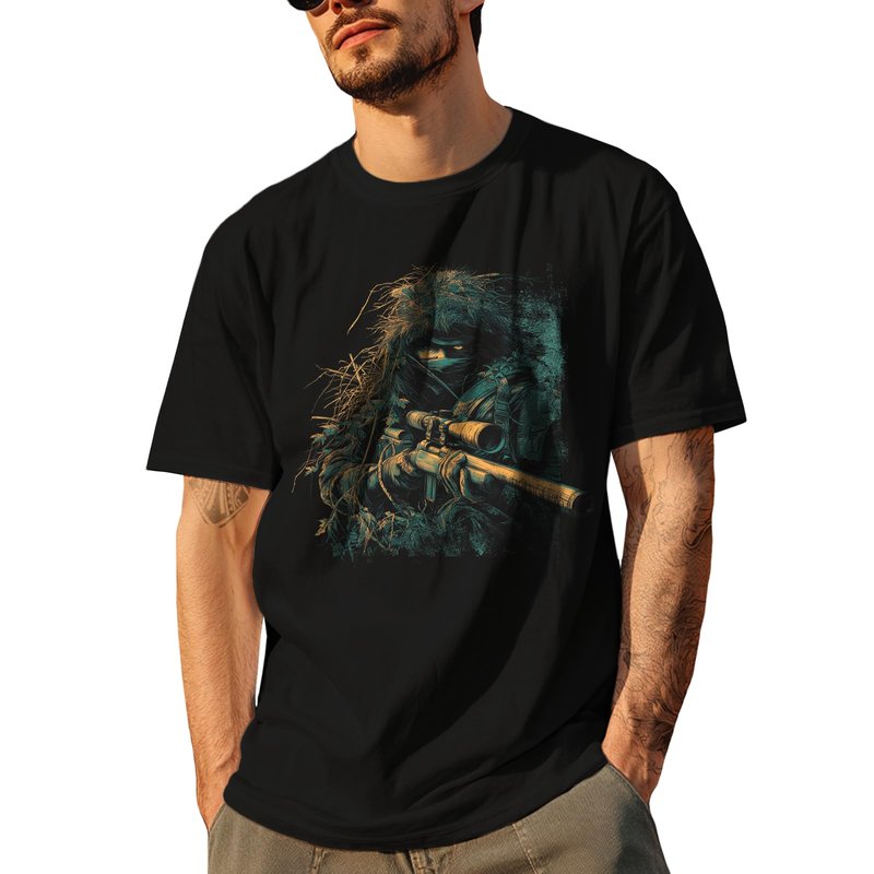Men's Shirts Casual 100% Cotton Short Sleeve Novelty Gun Graphic Summer Streetwear Vacation Casual Plus Size Gym Moisture Wicking Breathable Undershirts for Holiday,S
