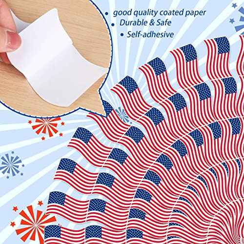 Whaline 69Ft 4th of July Bulletin Board Border 60 Sheet Patriotic American Flag Trim Border Stickers Self-Adhesive USA Flag Border Decals for Independence Day Memorial Day Classroom Decoration