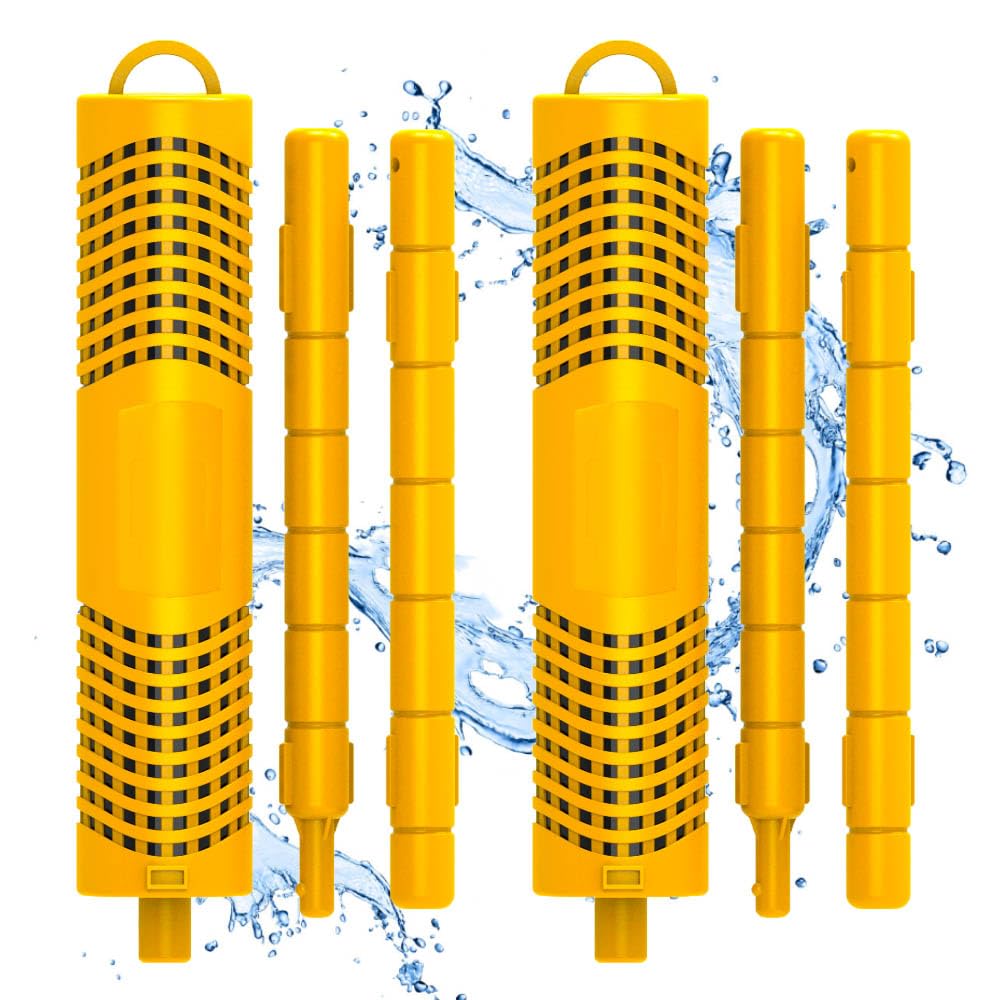 Joepoe SPA Mineral Stick, Hot Tub Stick with 4 Months Lifetime Universal for Hot Tub & Pool, Spa Mineral Cartridge Keeps Water Crystal Clear (Yellow,2-Pack)