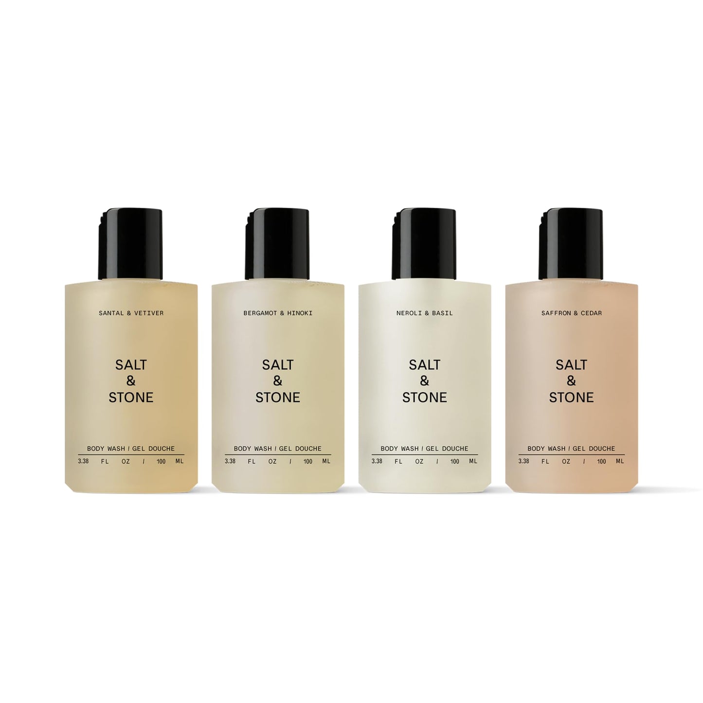Salt & Stone Body Wash Mini Discovery Set | For Women & Men, Sulfate, Paraben, & Dye Free, Leaving Skin Soft and Hydrated | Travel-Sized Body Wash