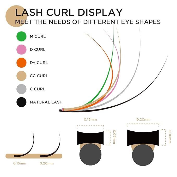 LASHVIEW False Lashes Ellipse Eyelash Extensions 0.15mm D Curl 13mm Flat Eyelash Extension Eyelashes Lashes Extension Flat Lash Extension Black Lashes Extensions Salon Use