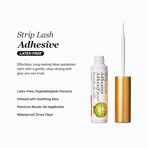 Kiss Lash Adhesive, Lash Glue, 24hr Strip Eyelash Adhesive, Clear, Includes Lash Adhesive, Long Lasting Wear, Can Be Used with Strip Lashes and Lash Clusters