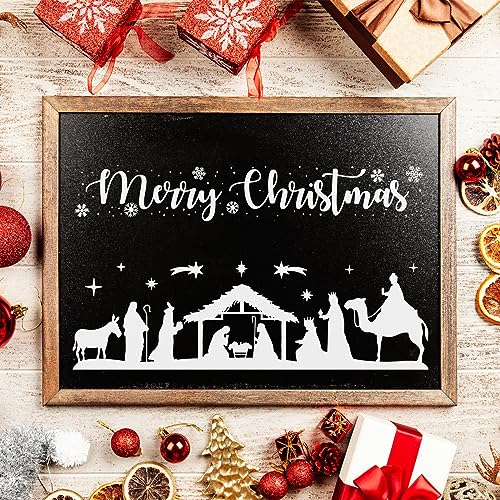 2PCS Christmas Silk Screen Stencil 11x8 Self-Adhesive Mesh Stencils Silkscreen Stencil for Chalk Paste with Reindeer Pine Tree for Printing on Wood Fabric Wall Cup Plate Glass Paper