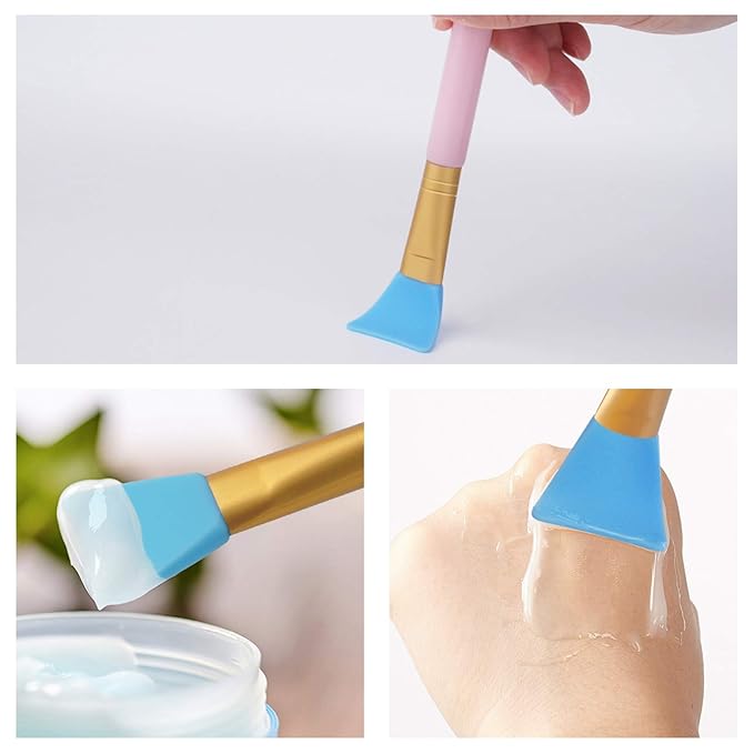 Cuttte 4pcs Silicone Face Mask Applicators, Flexible Facial Mud Masks Applicator, Hairless Moisturizers Tools, Soft Facial Brushes for Mud, Clay, Charcoal