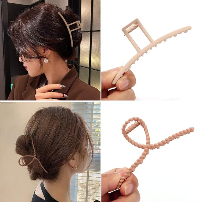 Large Metal Hair Clips for Thick and Long Hair - Butterfly Claw Clips and Big Jaw Clamps for Hair Styling, Accessories for Women (5 Colors)