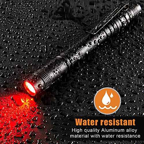 Tuanse 8 Pcs Red Light Flashlight Red LED Flashlight Pen Light Bright Torch for Night Astronomy Aviation Observation Turtle Safe Beach