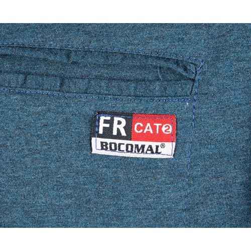 BOCOMAL FR Shirts for Summer Breathable Vented Design 6oz Heather Jersey Flame Resistant Long Sleeve Crew T Shirt