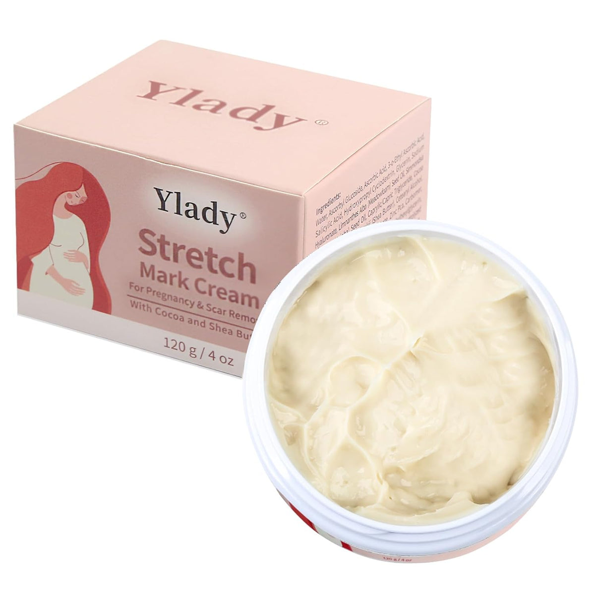 Stretch Mark Cream 120g/4 oz Stretch Marks Lotion Pregnancy Creams, Belly Butter Pregnant Women Stretch Mark Removal Treatment, Maternity Skin Care Moisturizer Scar Wrinkle Prevention