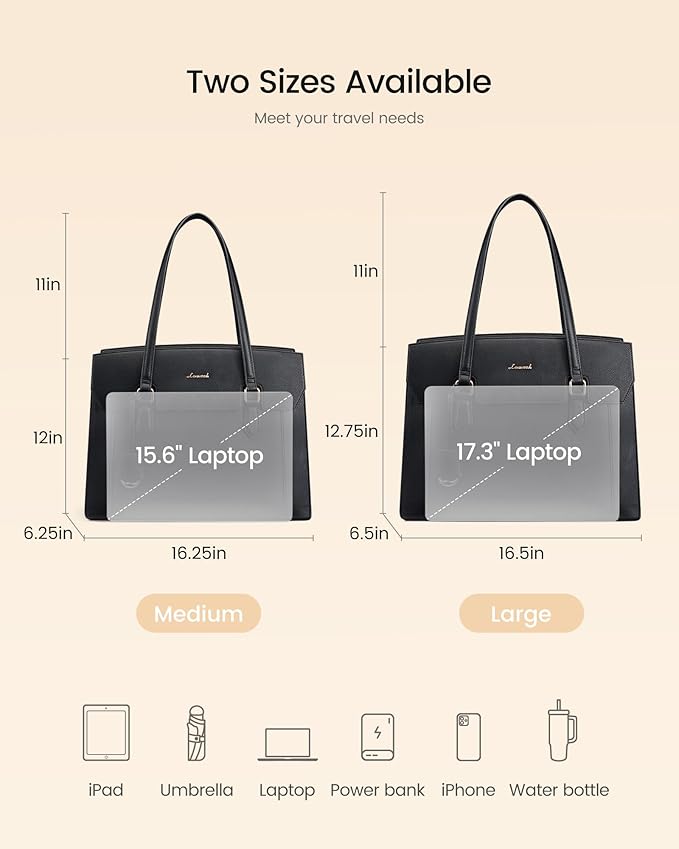 LOVEVOOK Laptop Tote Bag for Women,Computer Work Bag With Large Cup Holder,15.6 Inch Waterproof PU Leather Purse Briefcase for Teacher