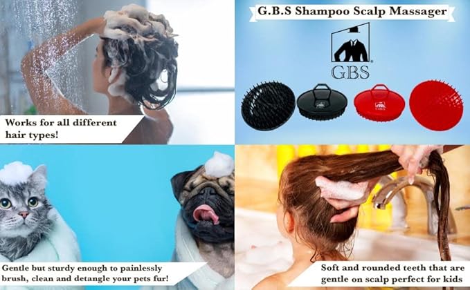 Scalp Massager Shampoo Brush for Dandruff, Hair & Scalp Care – Soft Silicone Bristles for Deep Cleaning & Relaxing Massage – Wet & Dry Use – Pack of 2”