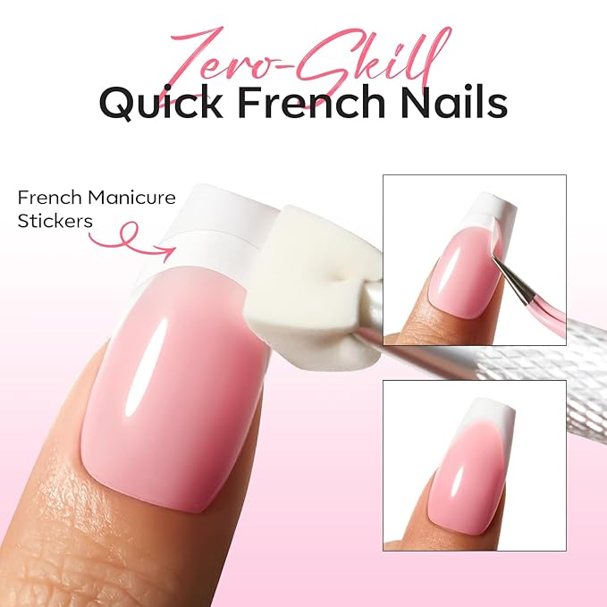 modelones Pat Paint Gel Nail Polish, 2 Colors Soak Off UV Patting Gel Polish Pigmented Colors for Ombre & Gradient & Blush Blooming & French Tip Nail Art, Ivory Blush