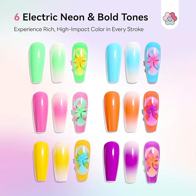 SAVILAND Cushion Patting Gel Polish Kit: 6 Colors Pat Pat Gel Colorful Ombre Painting Gels with 100PCS Sponges Pigmented No Wipe Pats Gels Polish Palette Gradient Blush Aura Nail Art Home Salon Use