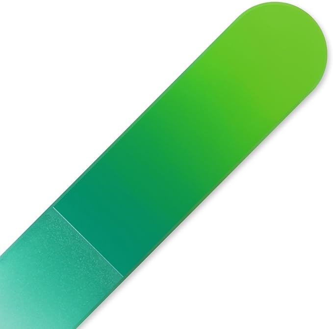 Mont Bleu Rainbow Crystal Nail File in Black Pouch - Small/Purse Size - Czech Tempered Glass - Handmade in Bohemia (Czech Republic)