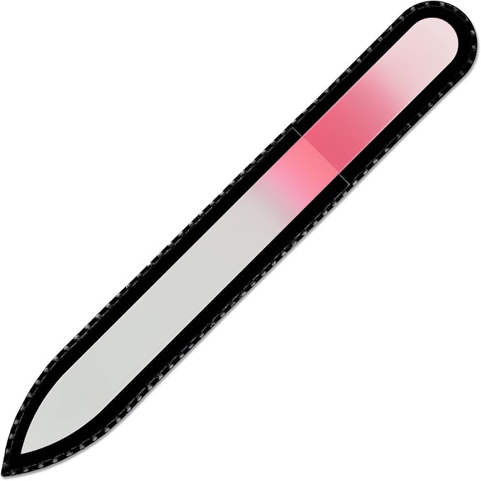 Mont Bleu Rainbow Crystal Nail File in Black Pouch - Czech Tempered Glass - Handmade in Bohemia (Czech Republic)