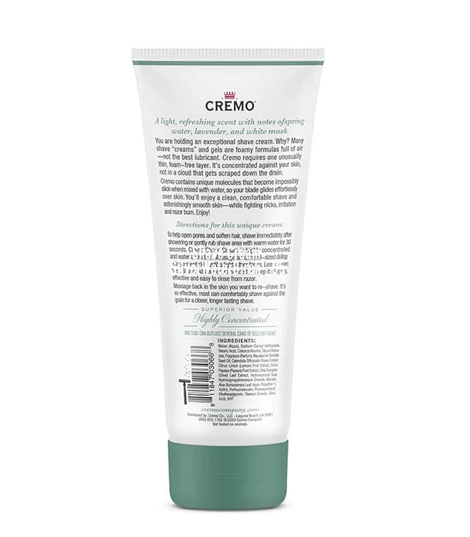 Cremo Silver Water & Birch Shave Cream,Astonishingly Superior Ultra-Slick Shaving Cream for Men,Fights Nicks,Cuts and Razor Burn,6 Fl Oz,(Pack of 2)