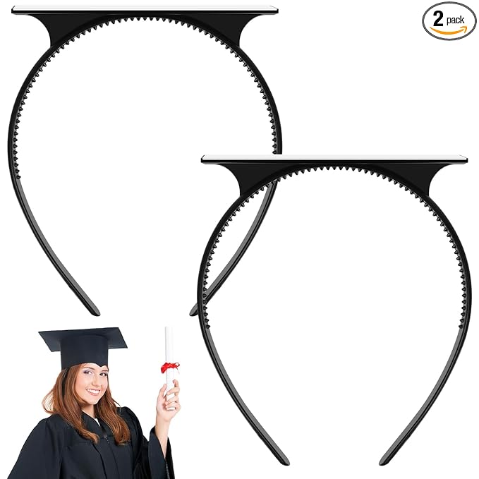 UQM 2 Pack Graduation Cap Headband Insert - Secures Cap and Keeps Hairstyle, Upgraded Interior Design