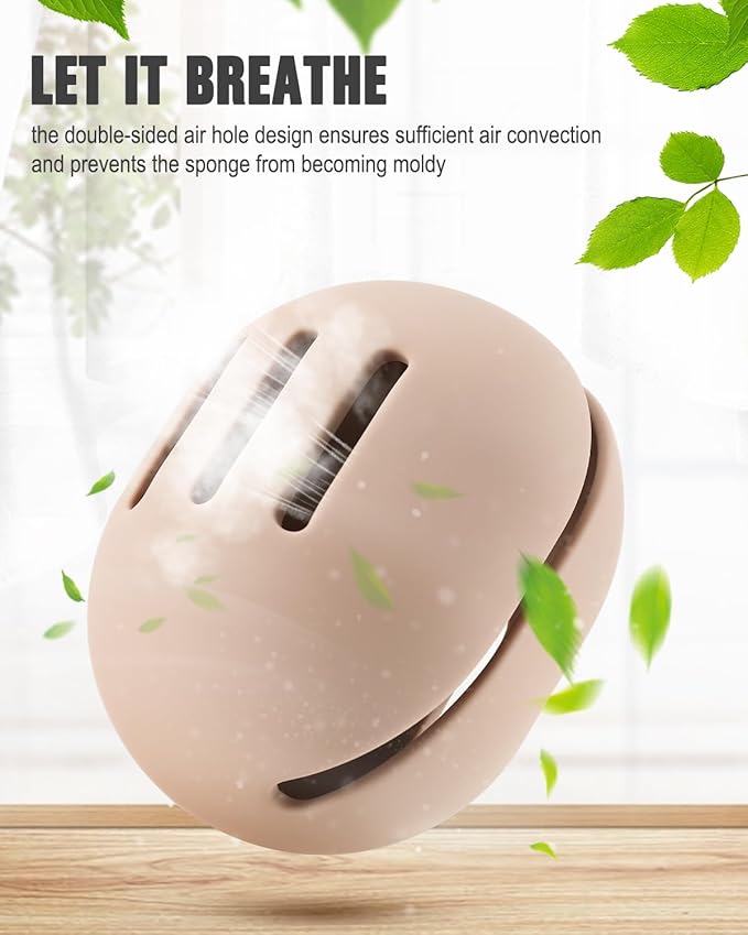 FERYES Makeup Sponge Holder Ã¢ÂÂ Shatterproof Eco-Friendly Silicone Beauty Make Up Blender Case for Travel - Khaki