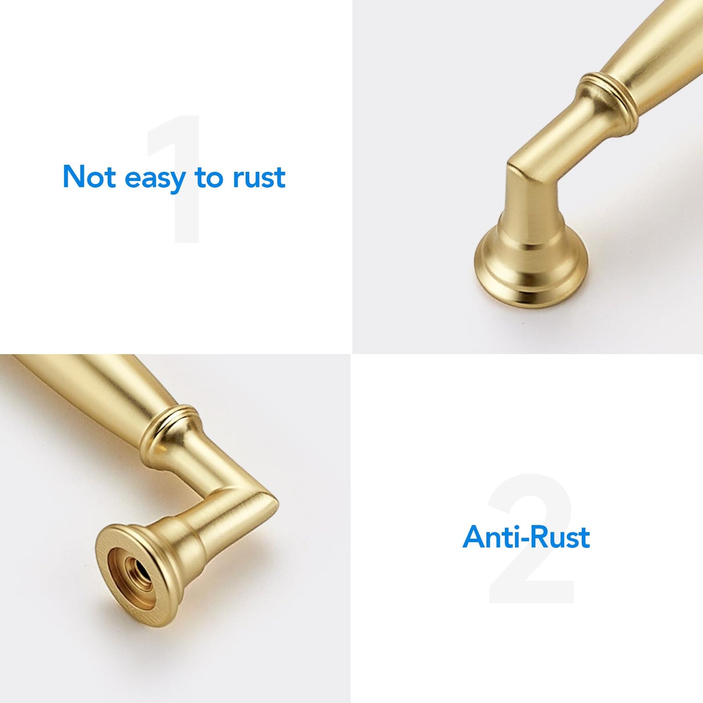 HOME EDIT 10 Pack 3 Inch Brushed Gold Cabinet Handles Solid Zinc Alloy Pulls for Kitchen, Dresser, Closet & Bathroom Cabinets Hardware