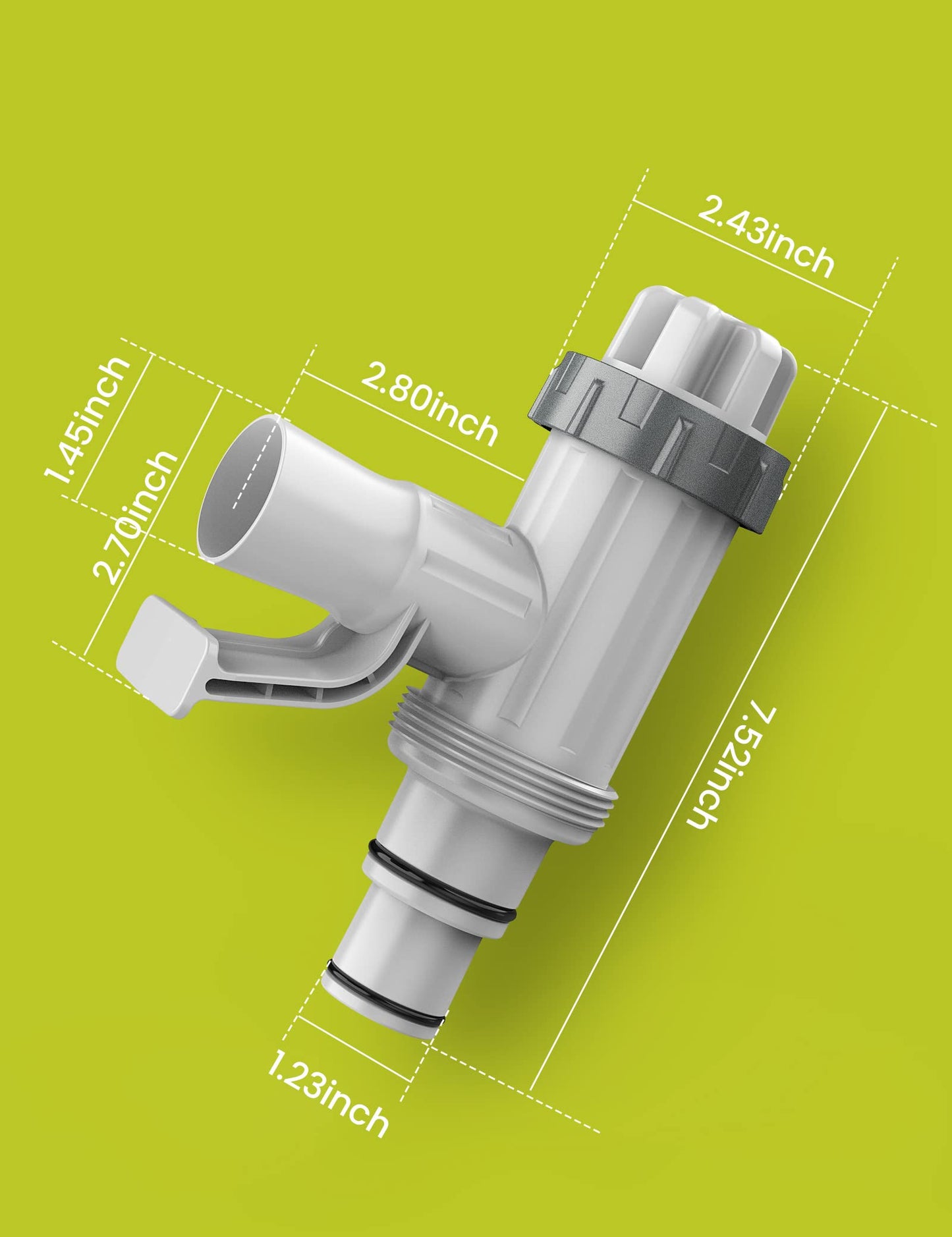 [PATENTED] SUMMERBUDDY Pool Hose Adapter for Above Ground Swimming Pool, Pool Replacement Parts with Plunger Valve and Pool Pipe Holder Pool Pump Parts 2 Pack