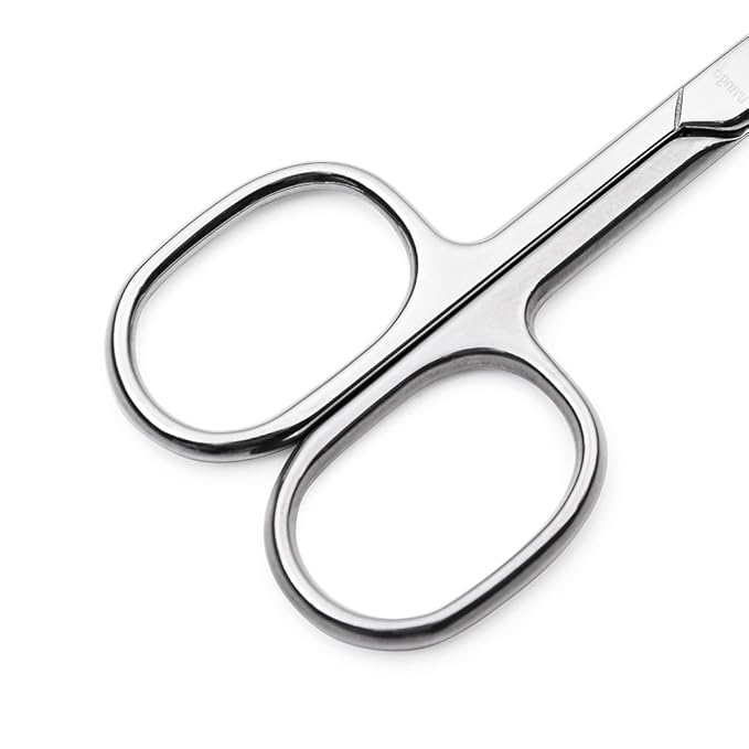 LIVINGO Premium Manicure Nail Scissors, Multi-purpose Stainless Steel Cuticle Beauty Grooming Kit for Eyebrow, Eyelash, Dry Skin Curved Blade 3.5 inch