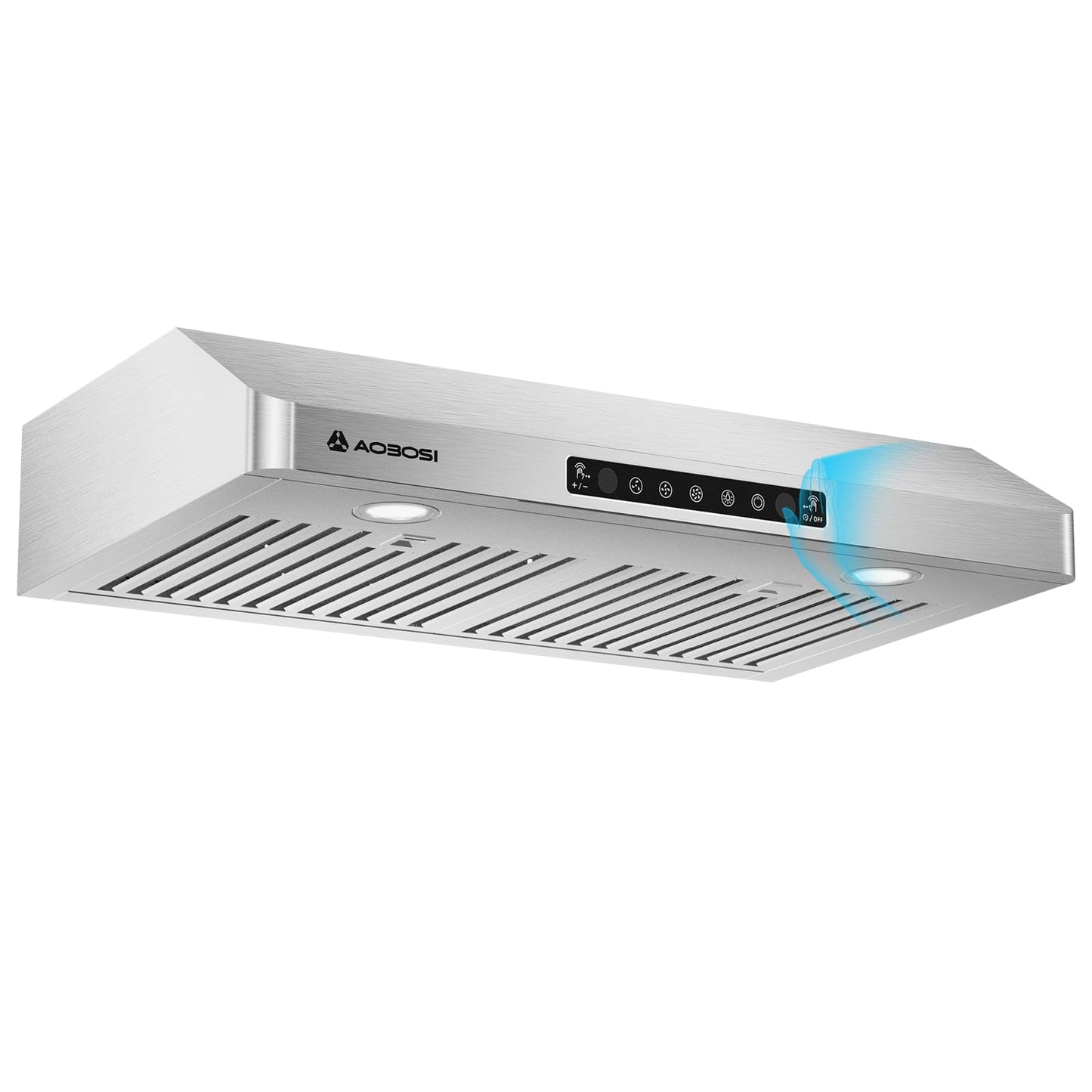 AAOBOSI Range Hood 30 inch Under Cabinet, (Upgraded)800-CFM Gesture Sensing/Touch Control/Motor,3 Speed Range Hood with LED Lights Exhaust Fan, Stainless Steel Kitchen Vent Hood