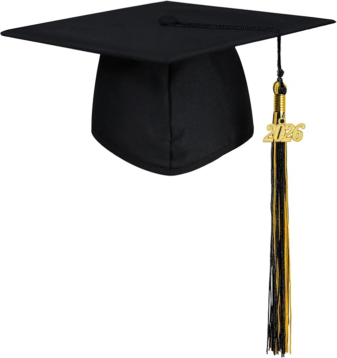 GraduationMall Matte Graduation Cap with 2026 Tassel for High School & Bachelor