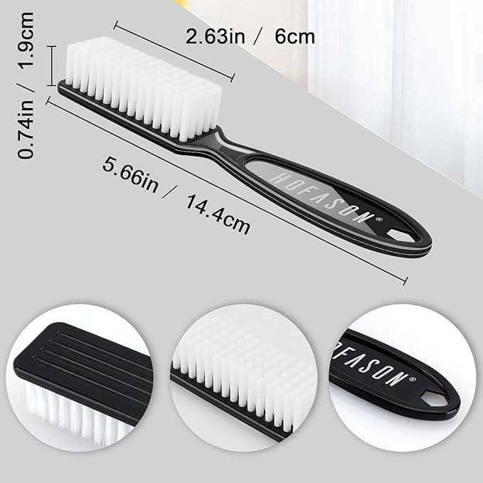 6 Pack Nail Brush Cleaning Nail Dust Brush, HOFASON Nail Brush for Cleaning Fingernails, Handle Grip Nail Brush Cleaner for Nail and Toenail Foot Manicure Pedicure Tools Scrub Brush Men Women (Black)