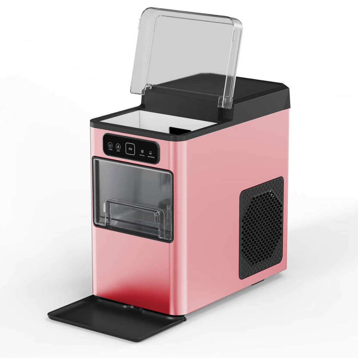 SenCre Nugget Ice Maker 40lbs/Day, Countertop Ice Maker Soft Chewable Ice, Ice Makers One-Click & Self-Cleaning, Crushed Pellet Ice Machine with Scoop&Basket for Home/Kitchen/Office, Stainless Red