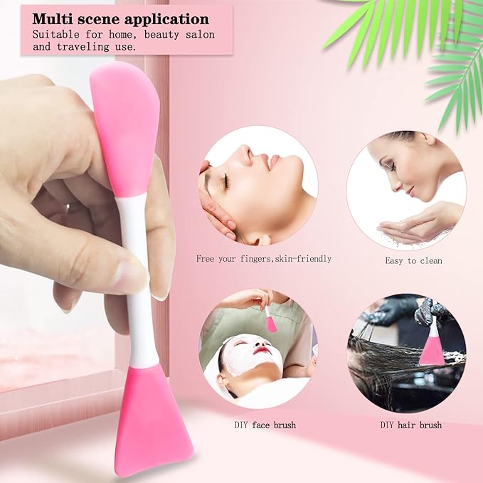 6pcs Silicone Face Brush Set, 2PCS Silicone Face Applicator Brush, 2PCS Exfoliating Lip Brush and Silicone Face Cleaning Brushes Pad,Blackhead Face Exfoliator Skin Care Tool for Women Men