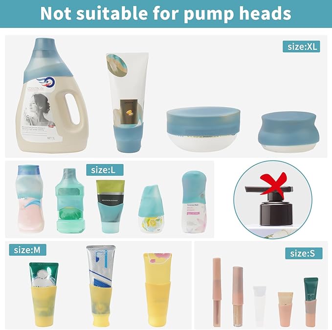 Silicone Bottle Covers Travel Essentials for Women Men, Beach Vacation Essentials, Travel Size Toiletries Accessories, Cruise Ship Essentials 2026, Must Haves, Leak Proofing