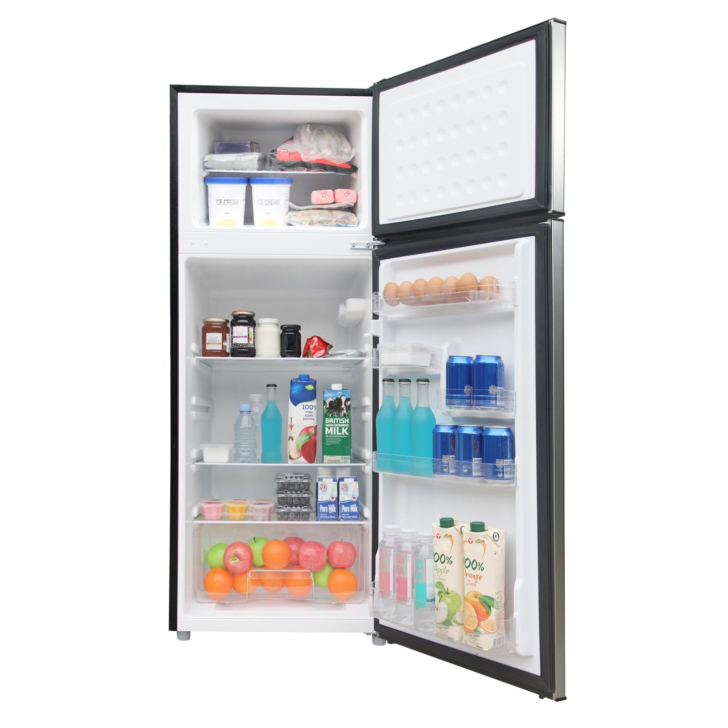Frigidaire 2 Door Apartment Size Refrigerator with Freezer, 7.5 cu ft, Retro, Silver, Platinum