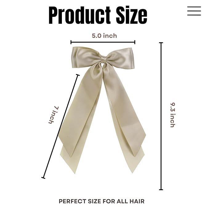 LuSeren 2 PCS Double Layer Hair Bows Gold Hair Ribbon Clips Ponytail Holder Accessories for Women Girls Toddlers Teens Kids