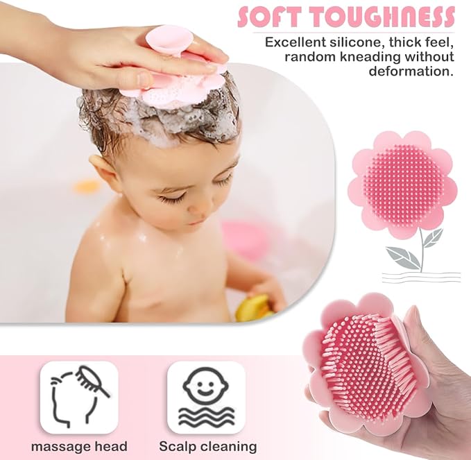 Baby Hair Scalp Massage Shampoo Brush with Soft Baby Bath Brush Silicone Massage Brush for All Hair Kid Newborn ToddlerÃ¯Â¼ÂÃ¯Â¼Â