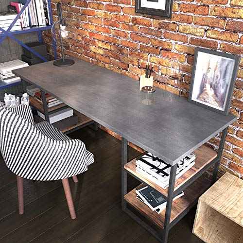 LACHEERY Extra Thick Matte Concrete Wallpaper Stick and Peel Wall Paper Roll Dark Grey Vinyl Countertops Vintage Industry Concrete Textured Cement Contact Paper for Bedroom Walls Furniture 15.8"x80"