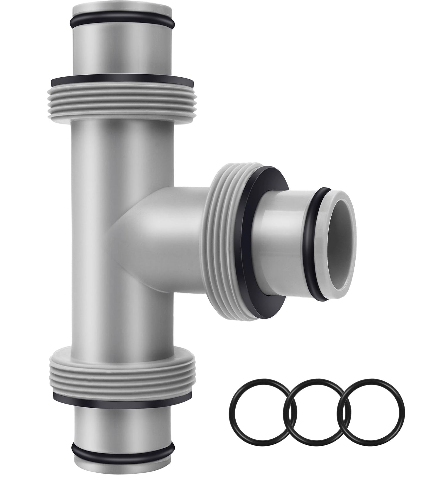 Pool Hose Connector for Leak-Proof Dual Seal and Stable Water Flow, 1.5" to 1.5" T-Joint Pool Hose Adapter for Pool Parts and Accessories Replacement, Easy No-Tool Install for Above Ground Pools