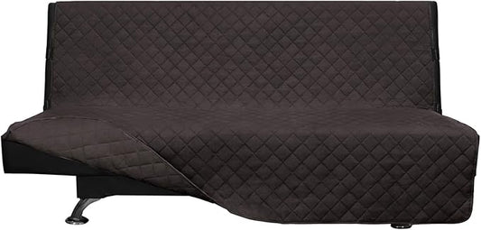 Easy-Going Futon Slipcover Reversible Sofa Cover Armless Couch Cover Water Resistant for Pets & Kids (Chocolate/Chocolate)