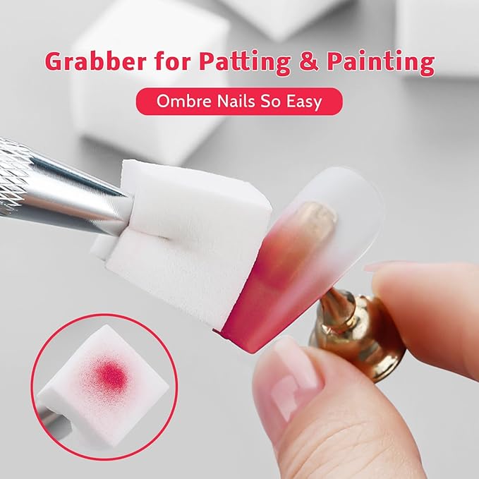 Christmas Gel Polish, 9 Colors Ombre Patting Gel Nail Polish Palette, 100 Sponges 6 Brushes 1Grabber, Blending Color Gradient Painting Nails Art, No Wipe, UV/LED Cured (Set 09)